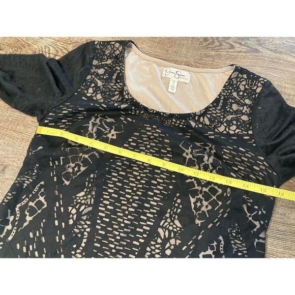 Jessica Simpson Maternity Overlay Dress Black Cocktail Party 3/4 Sleeve Size PS - Picture 4 of 8